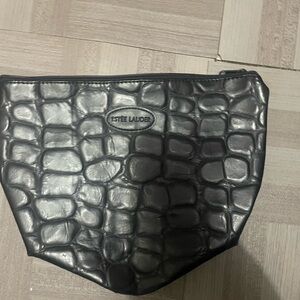 Estee Lauder Black Embossed Cosmetic Bag